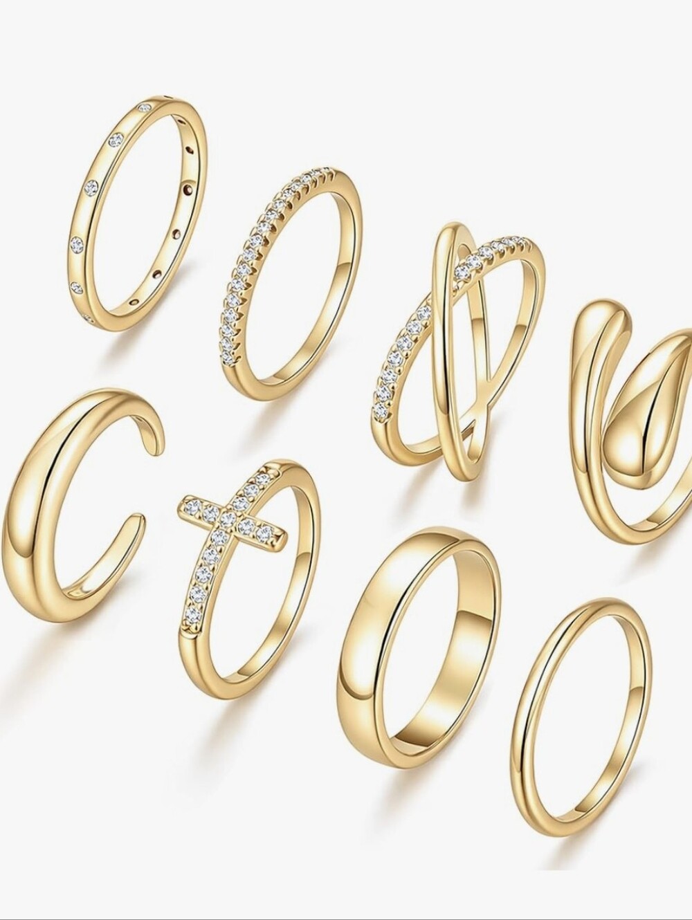 Gold Stackable Ring Set - Picture 2 of 7
